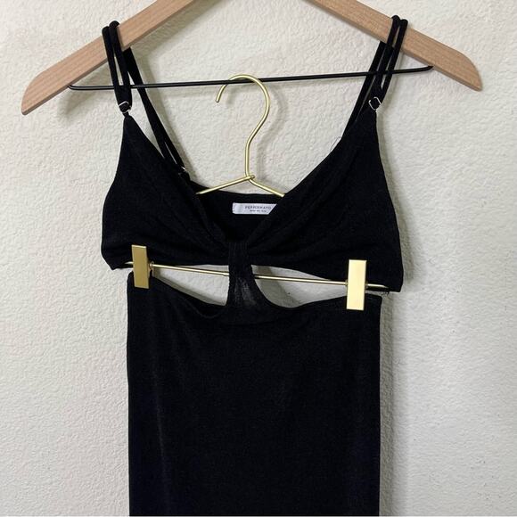 Peppermayo Black Cutout Front Open Back Midi Dress Womens Size 2 - Picture 6 of 10